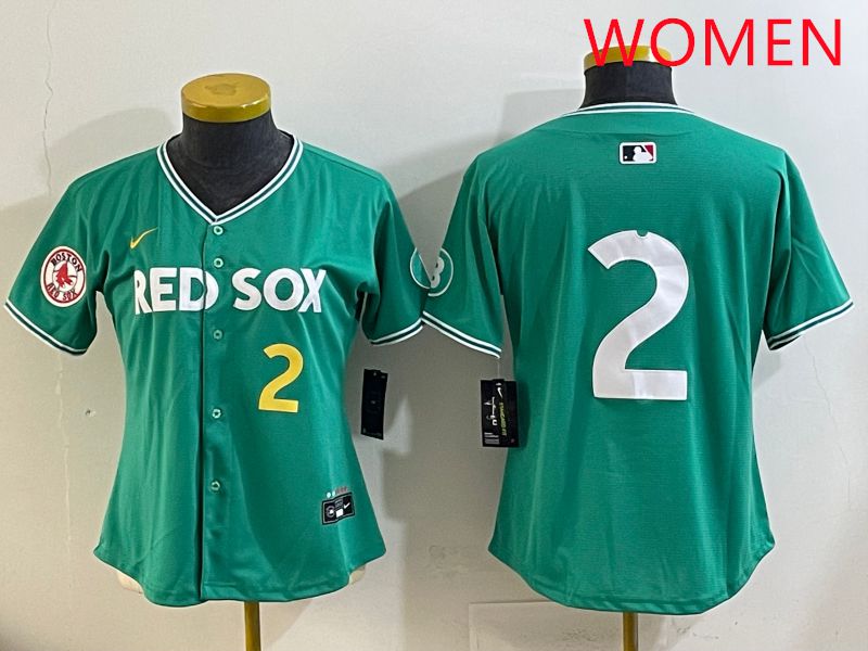Women Boston Red Sox #2 No Name Green Joint Name Nike 2025 MLB Jersey style 5->women mlb jersey->Women Jersey